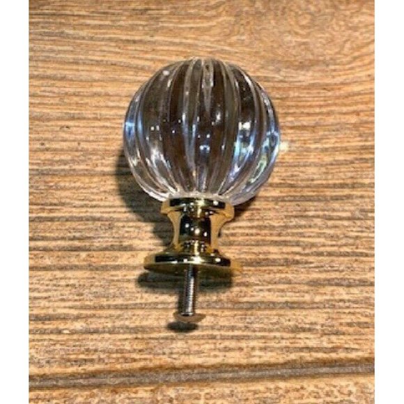 One (1) Large Solid Clear Crystal Cabinet Knob 1 3/4" wide One (1) 0170-01045C - Picture 1 of 7